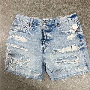 Free People Light Blue Denim Shorts